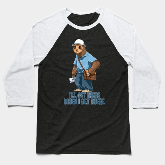 Sloth Mail Carrier Baseball T-Shirt by janayeanderson48214